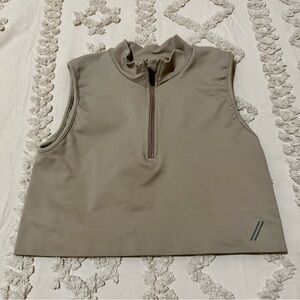 Tala high/mock neck half-zip workout crop top